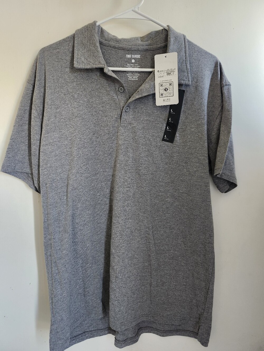 Men's Gray Polo Shirt by True Classic - Short Sleeve Comfort